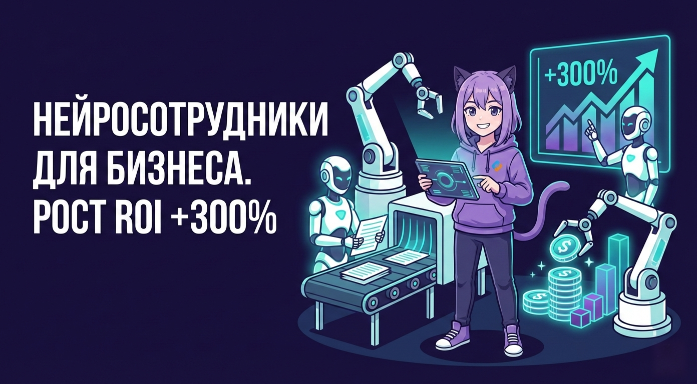 Нейросотрудники и AI-агенты для бизнеса: как интеллектуальные сотрудники автоматизируют процессы и увеличивают ROI до 300%