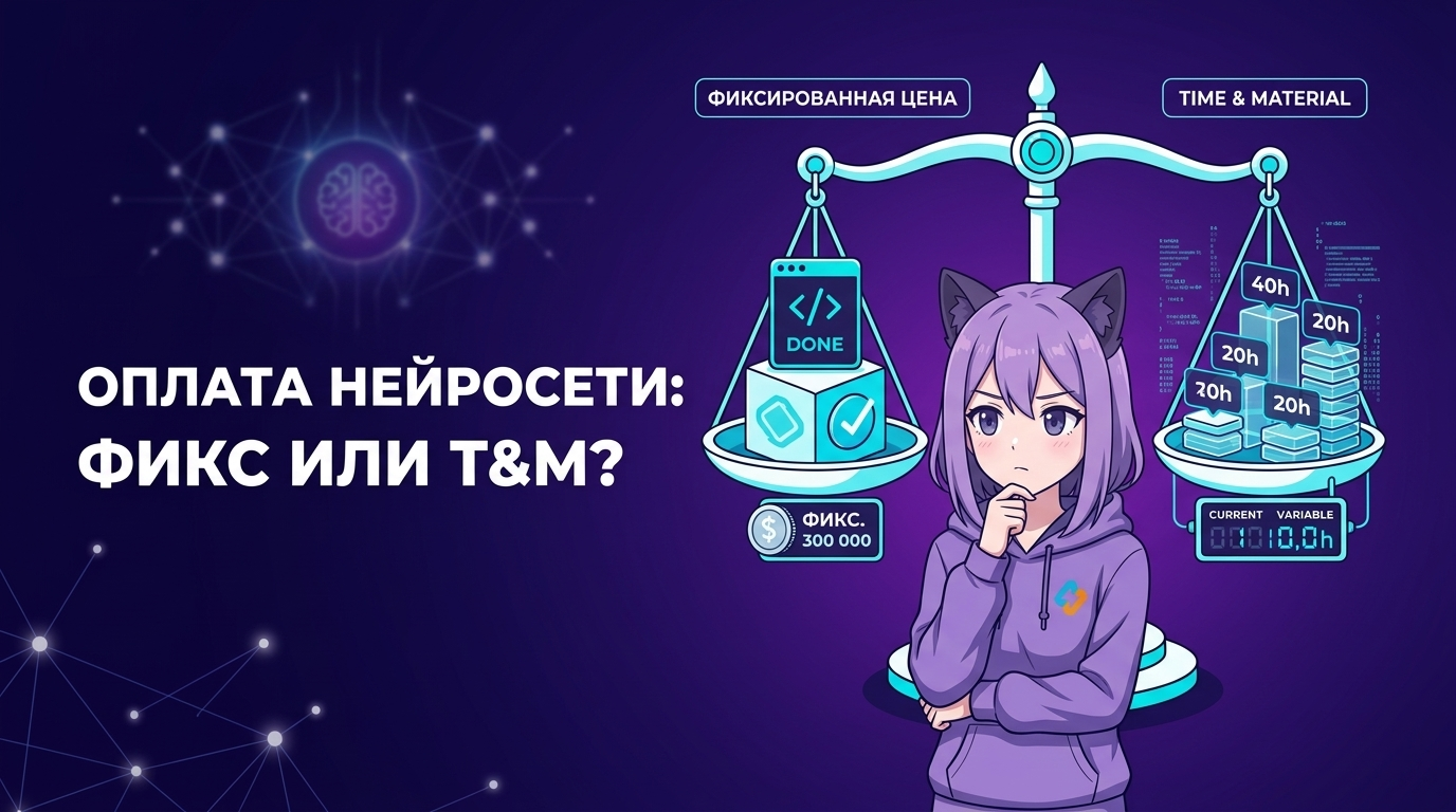 Фиксированная цена или Time & Material: какую модель оплаты выбрать при разработке нейросети на заказ.