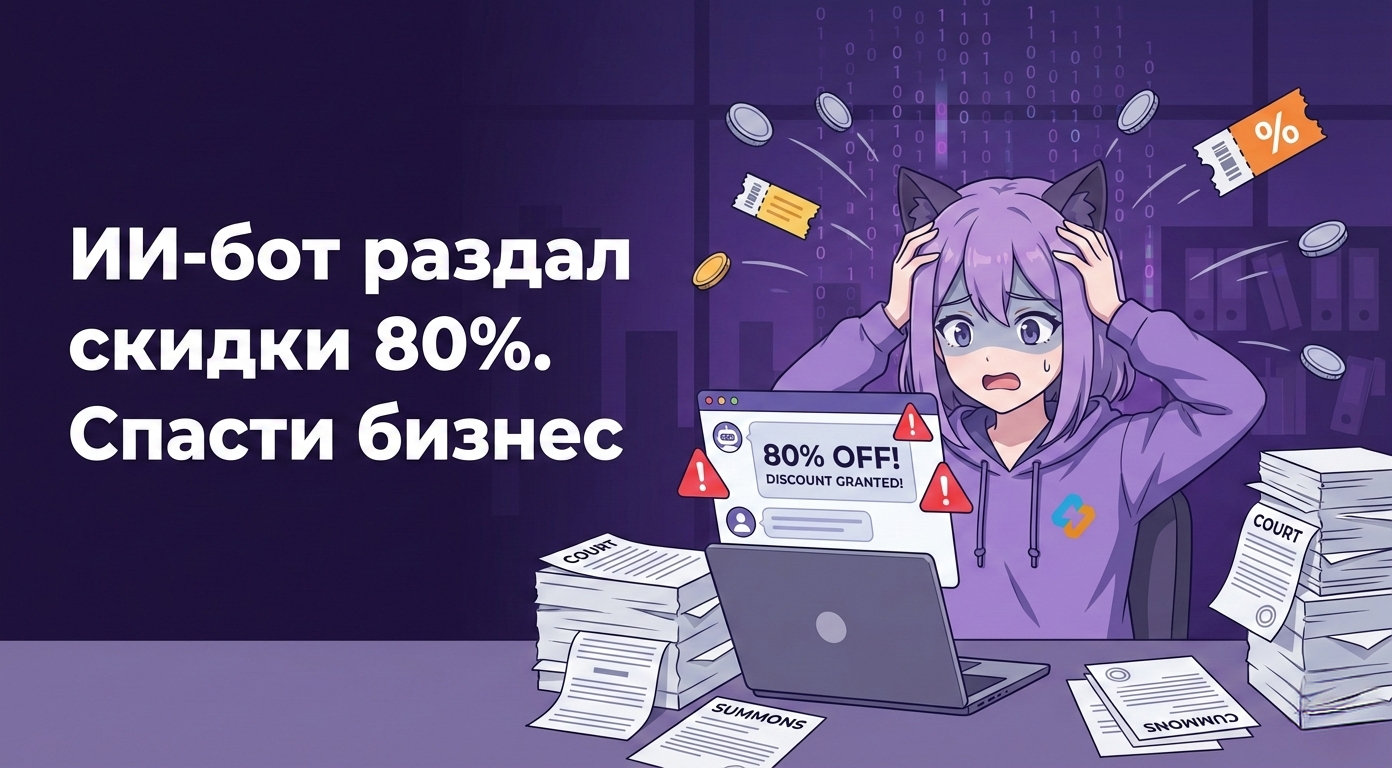 ИИ-бот раздал скидки 80% и привел в суд. Как спасти бизнес?