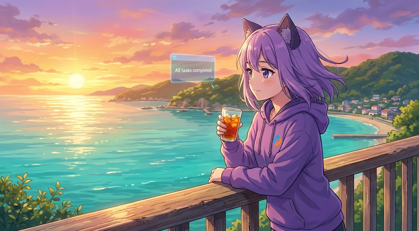 Леночка EasyByte наслаждается закатом с бокалом напитка на берегу