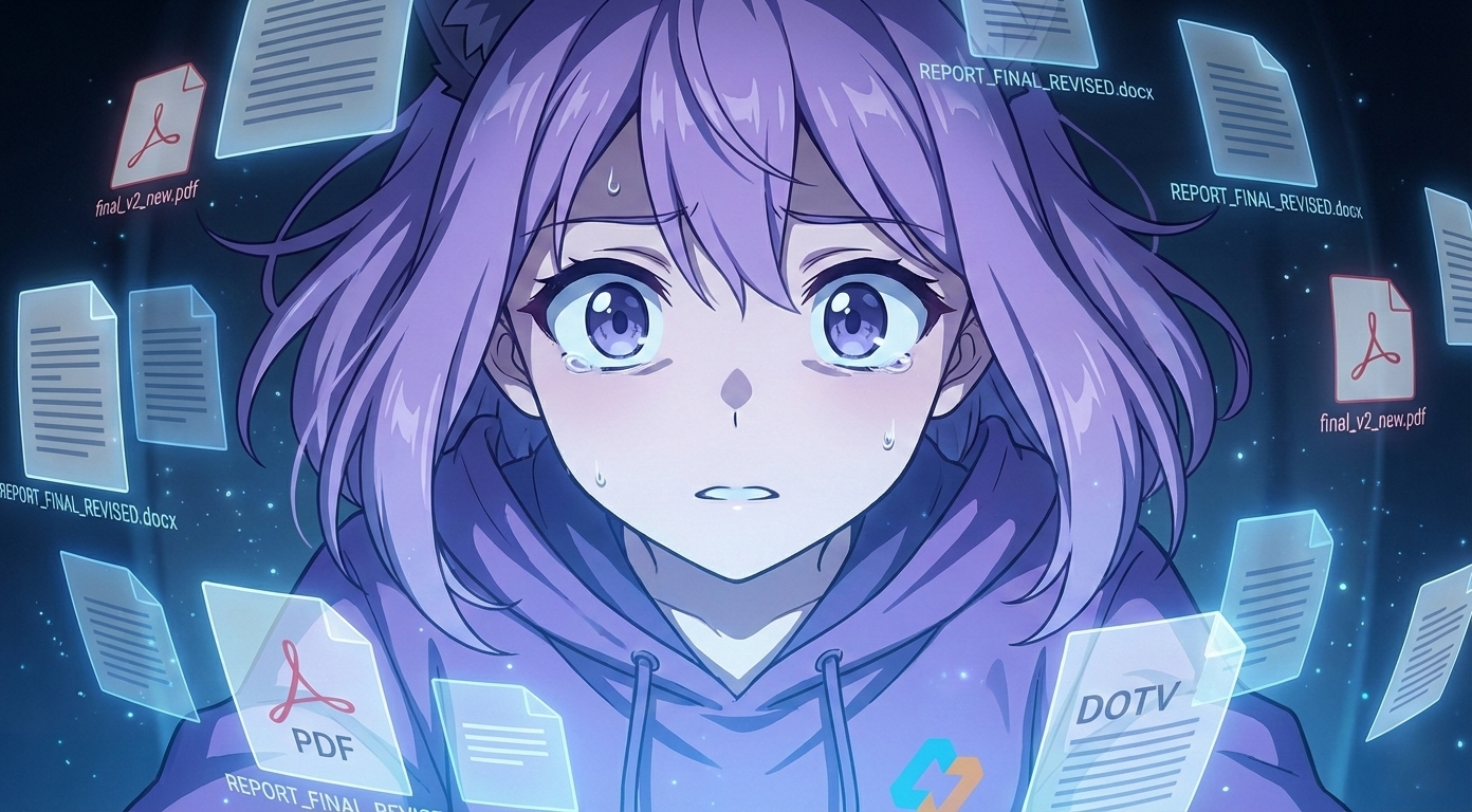 Леночка EasyByte внимательно изучает документы на экране компьютера