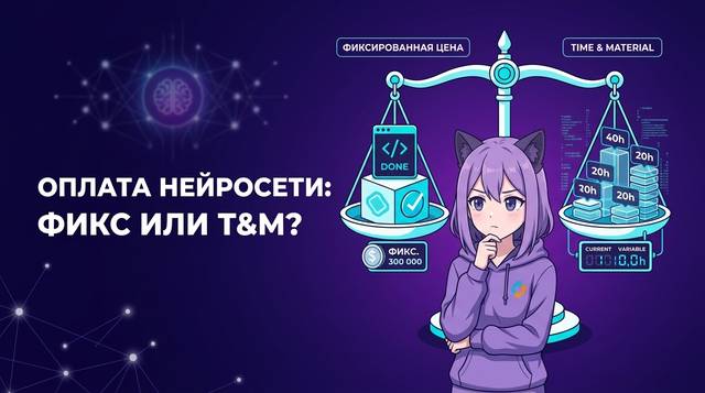 Фиксированная цена или Time & Material: какую модель оплаты выбрать при разработке нейросети на заказ.
